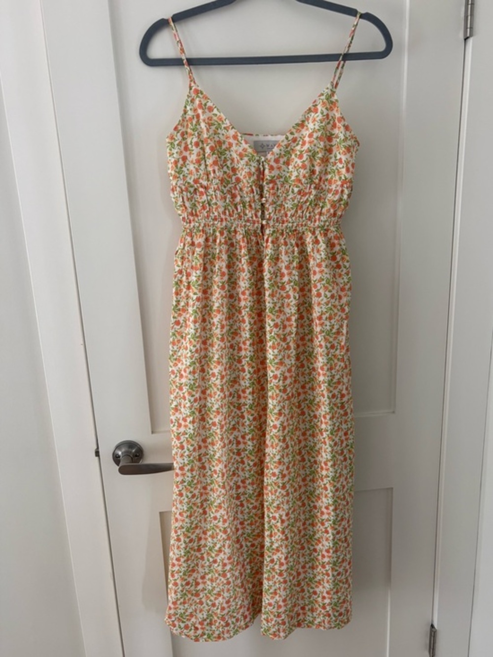 WAYF Floral Sundress • Cottagecore Summer Dress • Ruched Button Front Small